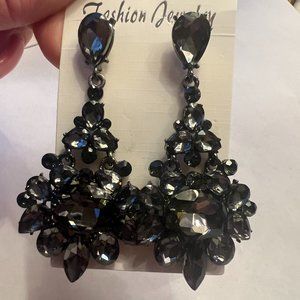 New Smoke Grey Statement Earrings